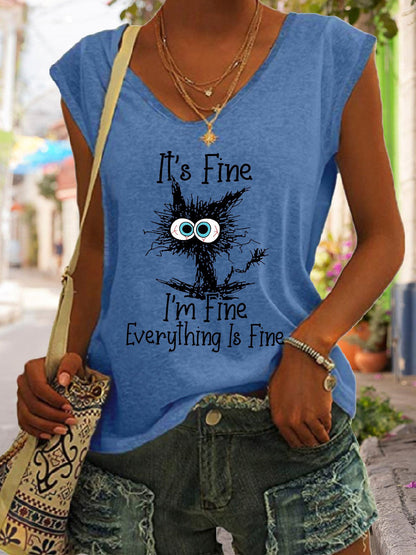 Women's V-Neck Printed Short Sleeve Loose Top – 14 Colors S–4XL
