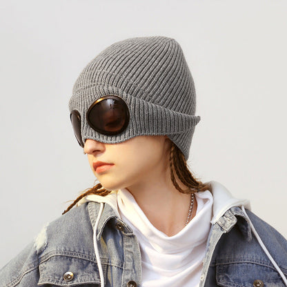 Women’s Pilot Wool Knit Hat – Winter Warm Knitted Aviator-Style Hat