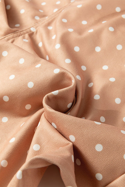 Polka Dot Drawstring High Waist Wide Leg Pants