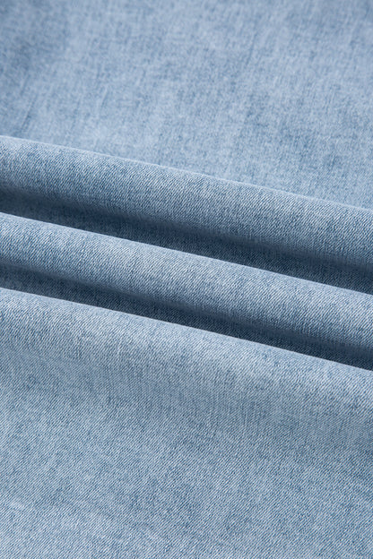 Beau Blue Bow Knot Side Detail Straight Leg Loose Jeans