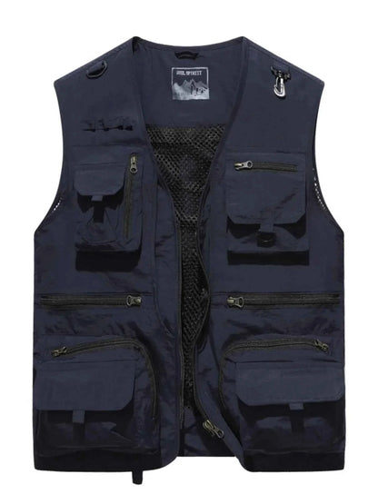 MegaFit Men's Quick-Dry Multi-Pocket Mesh Vest