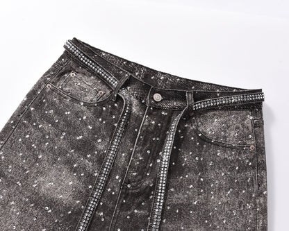 NOIR RHINESTONE DENIM
