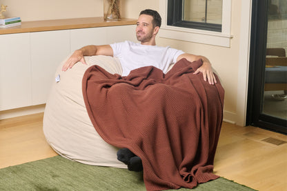 Seed Stitch Cotton Throw Blanket