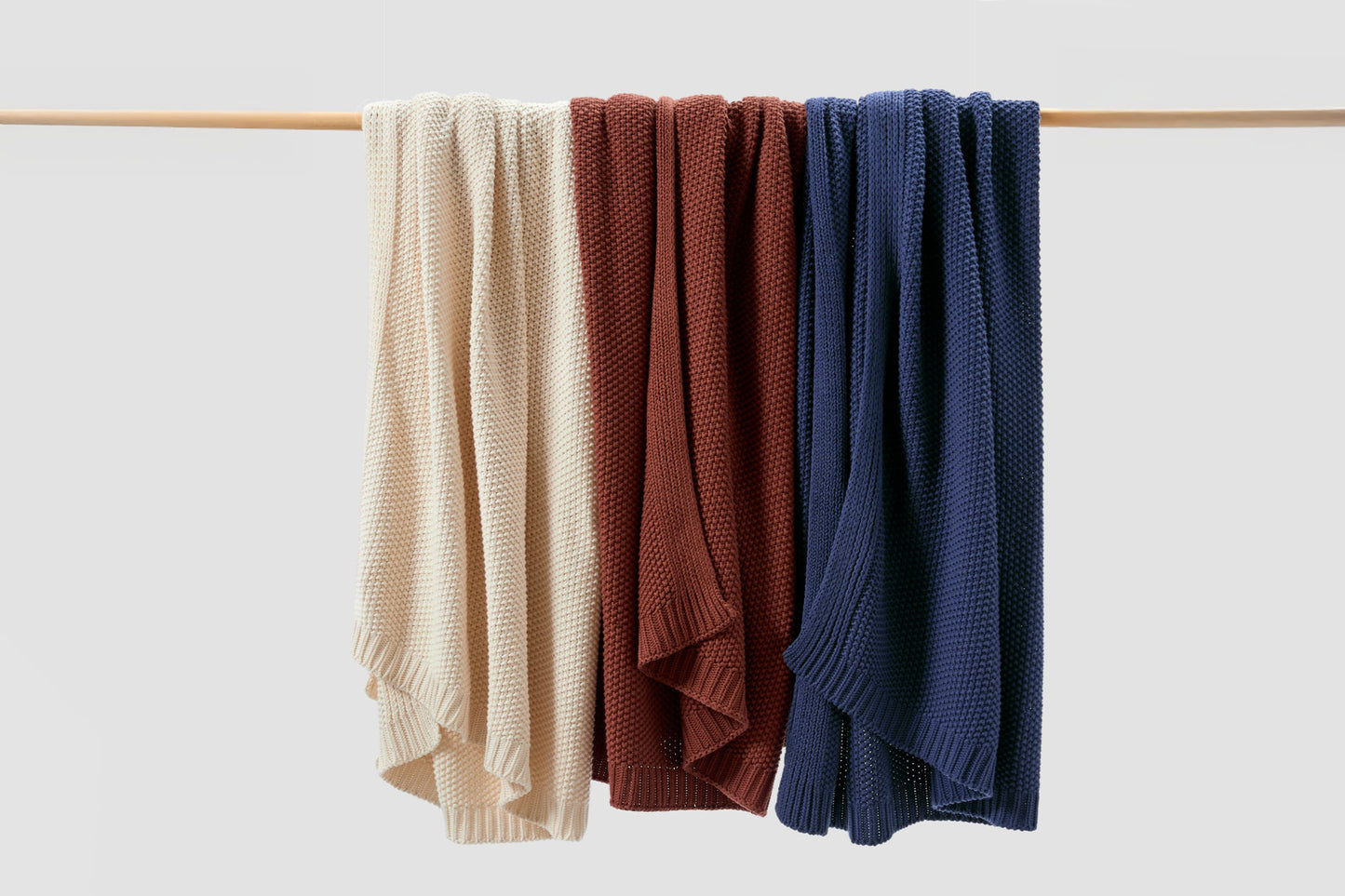 Seed Stitch Cotton Throw Blanket