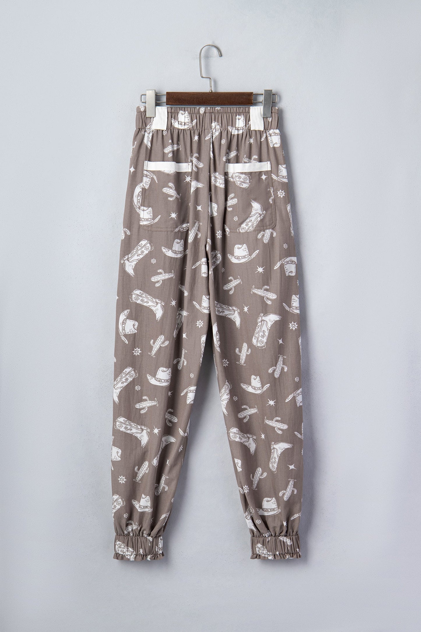 Western Cactus Cowgirl Drawstring Jogger Pants