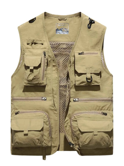 MegaFit Men's Quick-Dry Multi-Pocket Mesh Vest