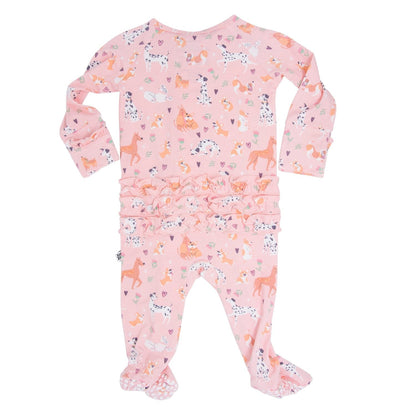 Dalmatian Poodle Puppy Ruffle Footie