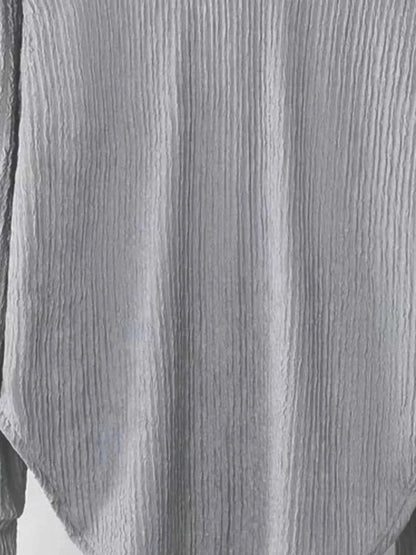 Textured Long Sleeve Hoodie and Pants Set
