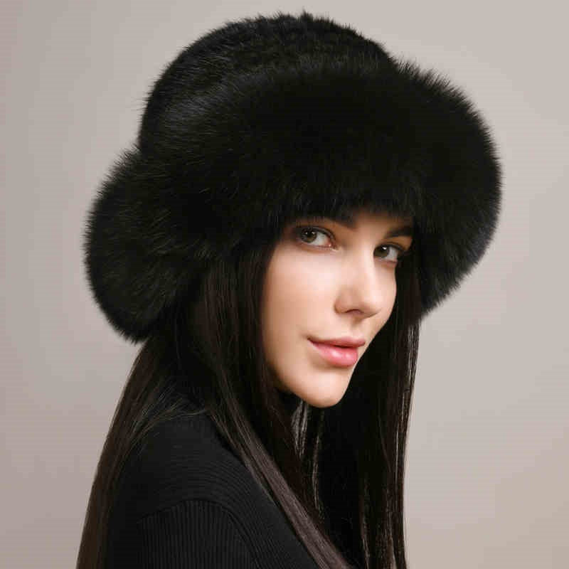 Women’s Mink Hair Winter Hat – Braided Fur Warm Elegant Beanie