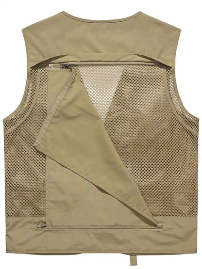 MegaFit Men's Quick-Dry Multi-Pocket Mesh Vest