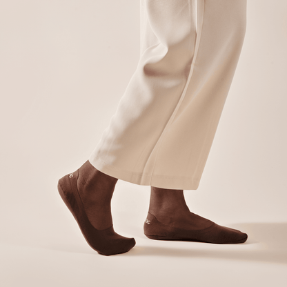 Unisex Cotton No Show Socks 3-Pack | Espresso Brown