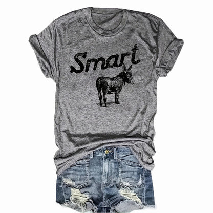 Women's Round Neck Short Sleeve T-Shirt - Casual Summer Top