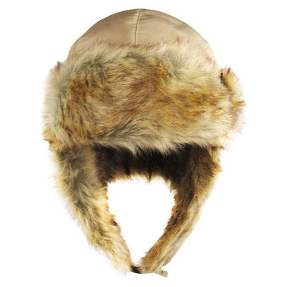 Faux Fur Trimmed Solid Trapper Hat