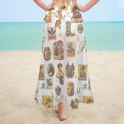 Baha Ranch Vintage Cowgirl Collage Beach Coverup Skirt