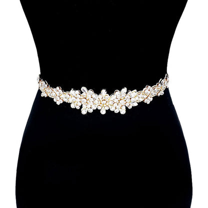 Floral Sash Ribbon Bridal Wedding Belt Headband