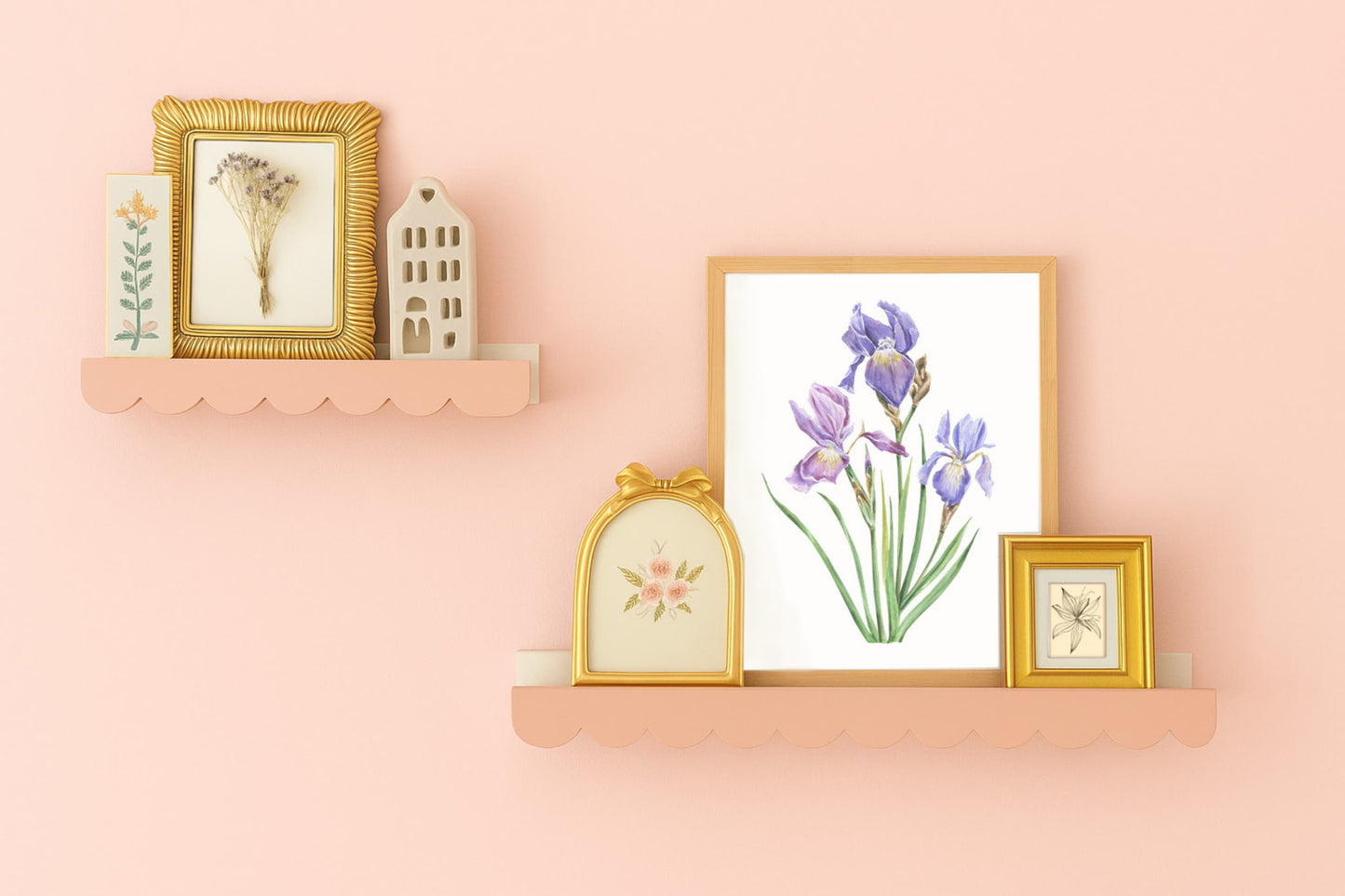 Watercolor Florals Art Print, Framed (12" x 16")