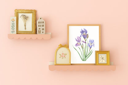 Watercolor Florals Art Print, Framed (12" x 16")