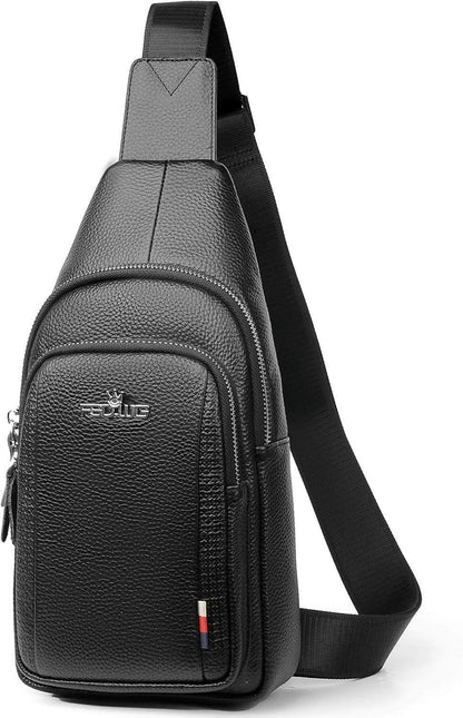 Men's Vegan Leather Sling Bag – Executive Commuter Carry