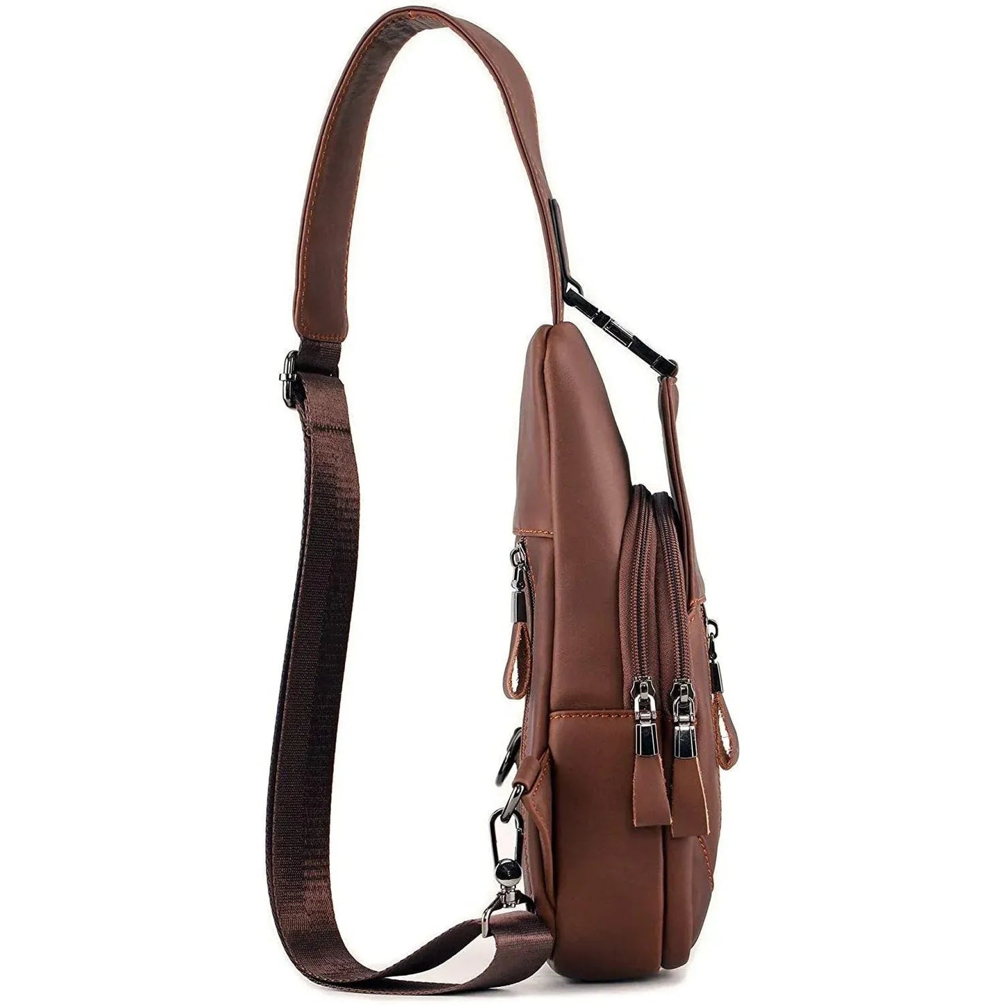 Men's Genuine Leather Sling Bag – Slim Professional Carry