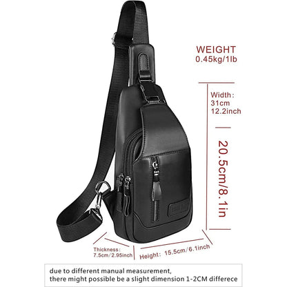 Men's Genuine Leather Sling Bag – Slim Professional Carry