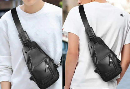 Men's Genuine Leather Sling Bag – Slim Professional Carry