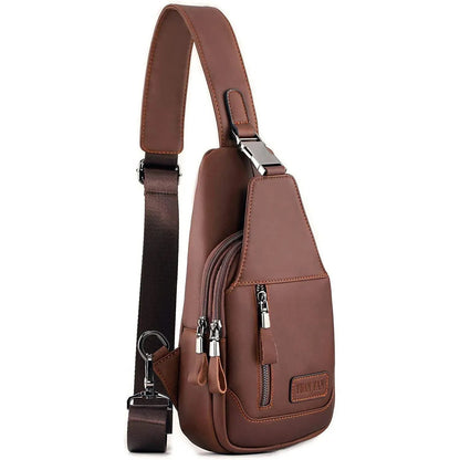 Men's Genuine Leather Sling Bag – Slim Professional Carry