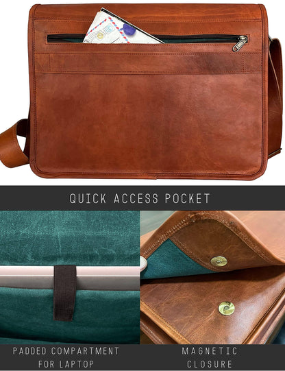 Men's Full-Grain Leather Messenger Bag – Refined Business Carry