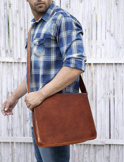Men's Full-Grain Leather Messenger Bag – Refined Business Carry