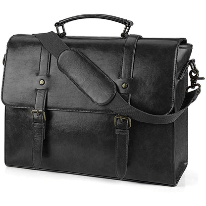 Men's Vegan Leather Messenger Bag – Professional Laptop Carry