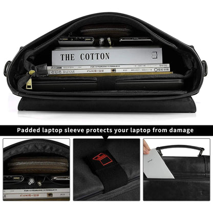 Men's Vegan Leather Messenger Bag – Professional Laptop Carry