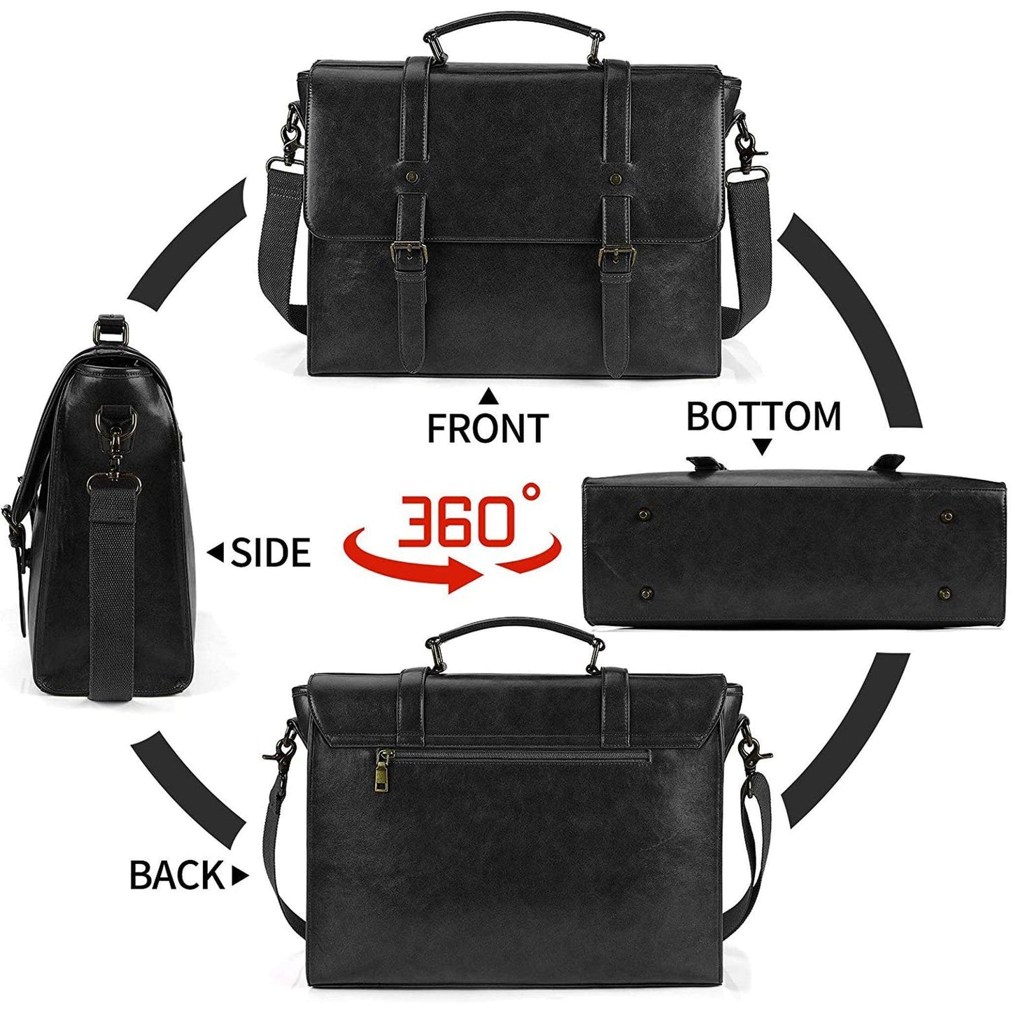 Men's Vegan Leather Messenger Bag – Professional Laptop Carry