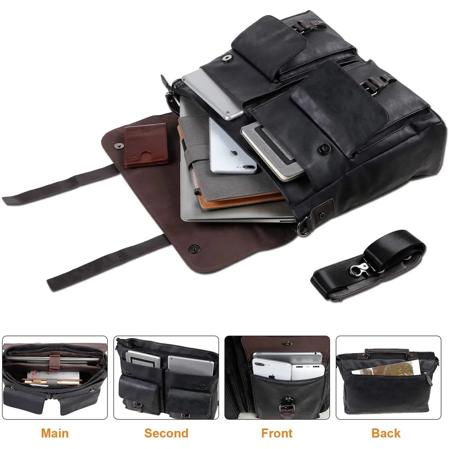 Men's Leather Messenger Bag – Professional Utility Carry