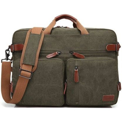 Men's Canvas Messenger Bag – Convertible Work Carry