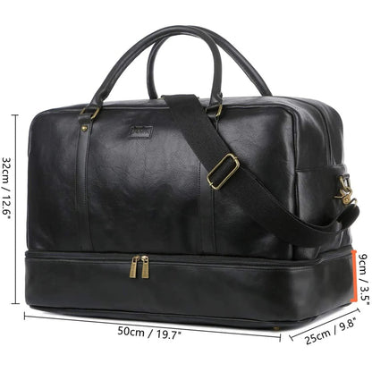 Men's Vegan Leather Duffel Bag – Professional Utility Carry