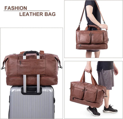Men's Vegan Leather Travel Bag – Professional Laptop Carry