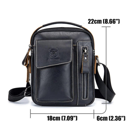 Men's Genuine Leather Sling Bag – Compact Travel Carry