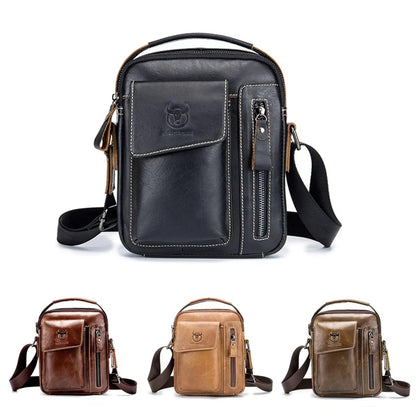 Men's Genuine Leather Sling Bag – Compact Travel Carry