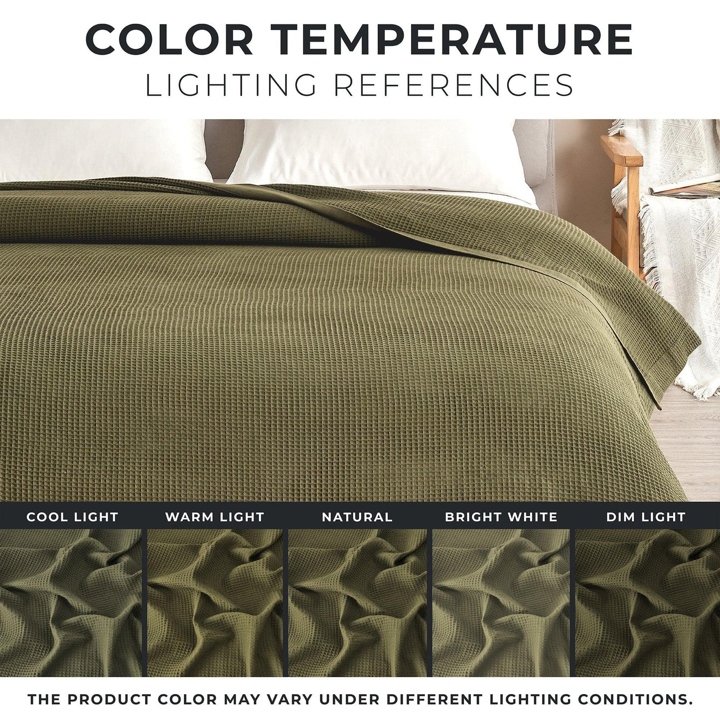 100% Cotton Small Waffle Weave Blanket - Hazel Collection