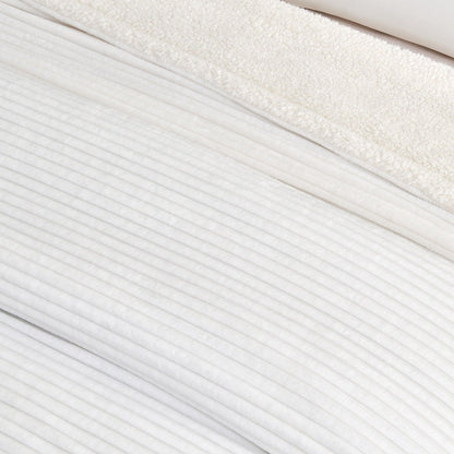 Ribbed Sherpa Throw Blanket - Corduroy Collection