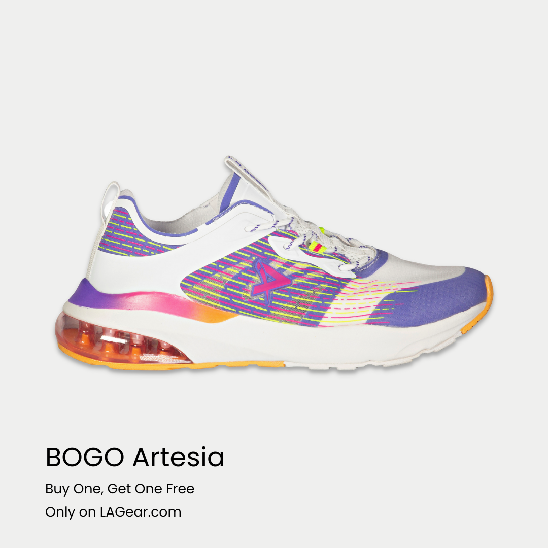 LA Gear Women's Artesia Lowtop | White x Purple x Orange