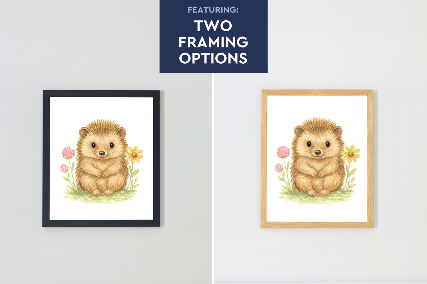 Adorable Baby Animals Art Print, Framed (12" x 16")