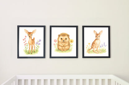Adorable Baby Animals Art Print, Framed (12" x 16")