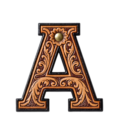 Monogrammed Initial Western Leather Look Saddle Longhorn Cowboy Cowgirl Kitchen Dish Towels Made in America