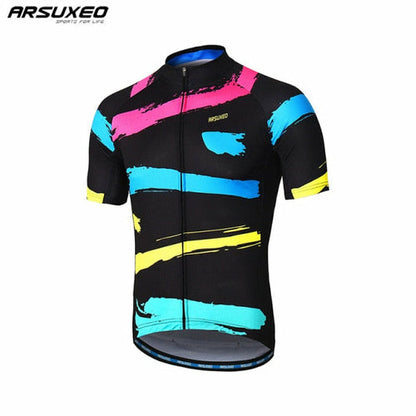 Men Short Sleeves Cycling Jersey Quick Dry MTB Jersey Mountain Bicycle