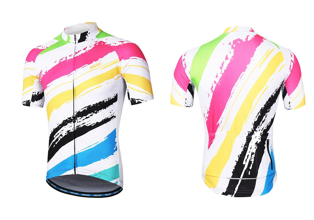 Men Short Sleeves Cycling Jersey Quick Dry MTB Jersey Mountain Bicycle