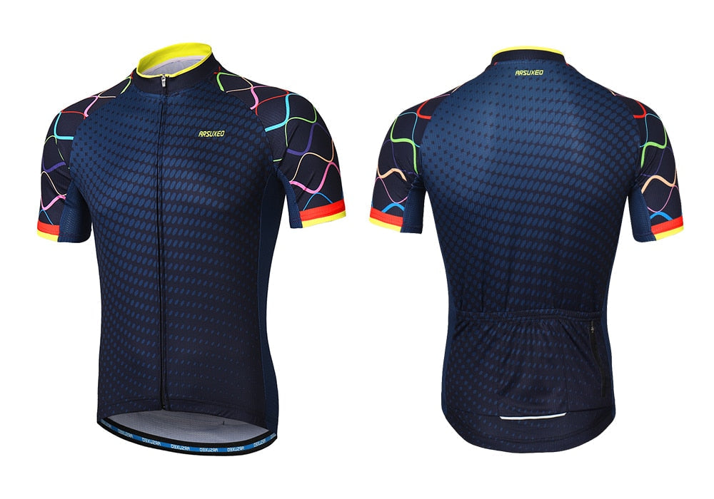 Men Short Sleeves Cycling Jersey Quick Dry MTB Jersey Mountain Bicycle