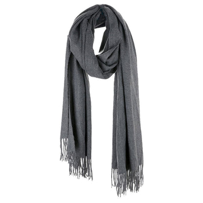 Solid Tassel Oblong Scarf