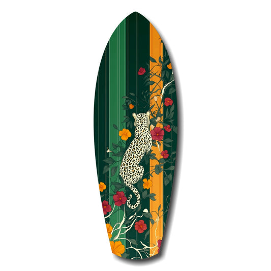Tiger in the Jungle Glass Wall Art