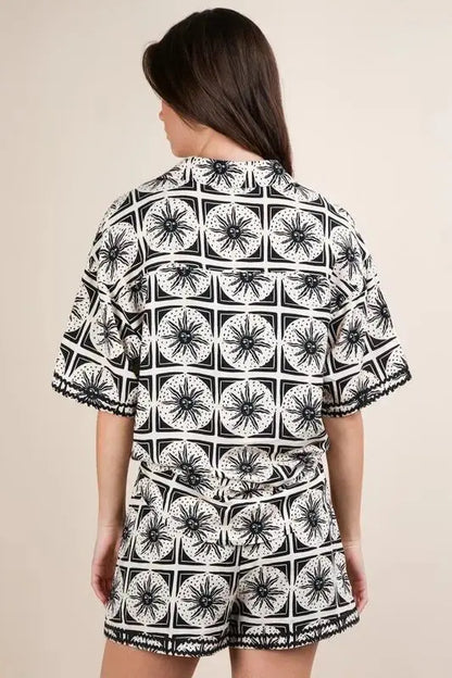 Women's Matching Set - Tropical Print Plus Size - Comfy Resort Wear