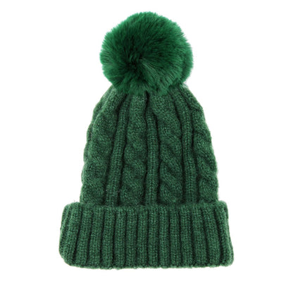 Warm Chunky Cable Knit Beanie Pom Pom Hat Beanie Winter Hat